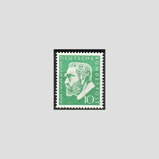 FRIMRKER VESTTYSKL. BUND: 1955 | AFA 1172 | Oskar V. Miller - 10 pf. grn - Postfrisk