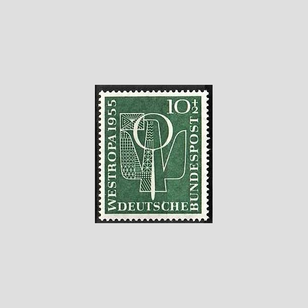 FRIMRKER VESTTYSKL. BUND: 1955 | AFA 1180 | Westropa frimrkeudstilling - 10 + 2 pf. grn - Postfrisk