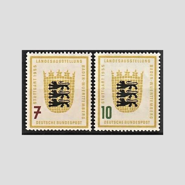 FRIMRKER VESTTYSKL. BUND: 1955 | AFA 1175,1176 | Baden-Wrttemberg udstilling. - 7 pf. + 10 pf. i st - Postfrisk