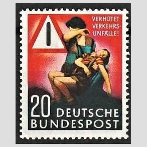 FRIM�RKER VESTTYSKL. BUND: 1953 | AFA 1125 | F�rdelspropaganda - 20 pf. sort/r�d/gr�/gul - Postfrisk