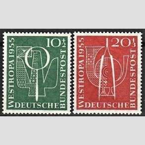FRIM�RKER VESTTYSKL. BUND: 1955 | AFA 1180-81 | 10+2 pf + 20+3 pf. frim�rkeudstilling - Postfrisk