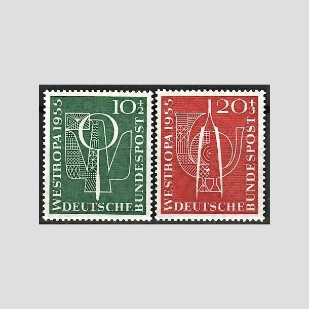 FRIMRKER VESTTYSKL. BUND: 1955 | AFA 1180-81 | 10+2 pf + 20+3 pf. frimrkeudstilling - Postfrisk