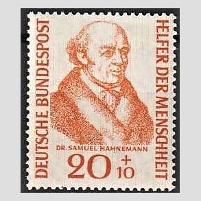 FRIM�RKER VESTTYSKL. BUND: 1955 | AFA 1187 | Menneskehedens hj�lpere - 20 + 10 pf. oranger�d - Postfrisk
