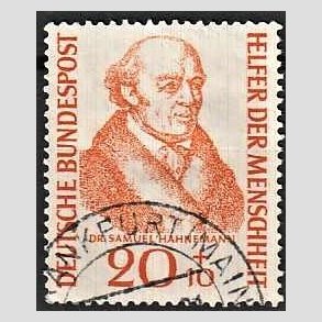 FRIM�RKER VESTTYSKL. BUND: 1955 | AFA 1187 | Menneskehedens hj�lpere - 20 + 10 pf. oranger�d - Stemplet