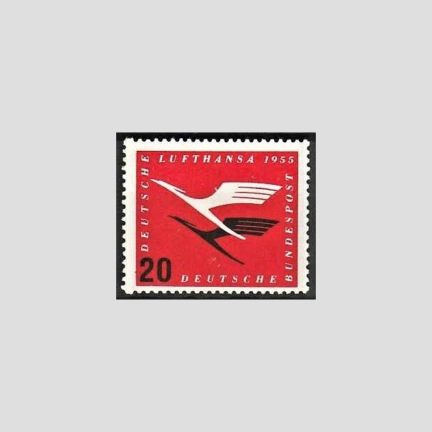 FRIMRKER VESTTYSKL. BUND: 1955 | AFA 1171 | Lufthansas genetablering - 20 pf. rd/sort - Postfrisk