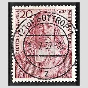 FRIM�RKER VESTTYSKL. BUND: 1957 | AFA 1220 | Paul Gerhardt - 20 pf. karmin - Lux Stemplet