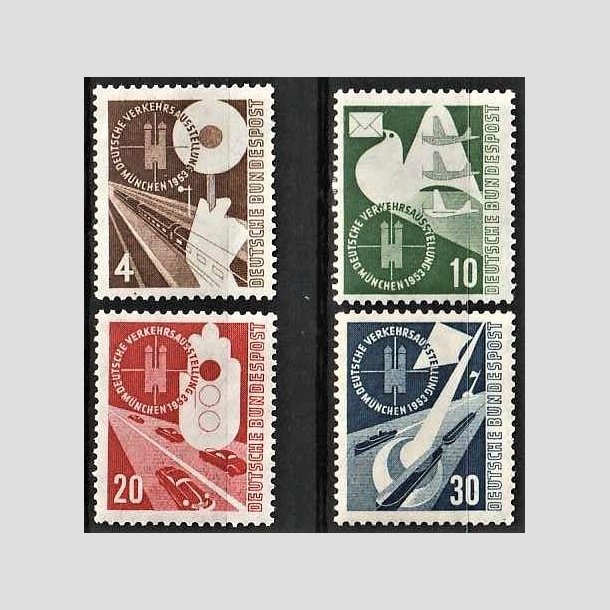 FRIMRKER VESTTYSKL. BUND: 1953 | AFA 1130-33 | Trafikudstilling Mnchen. - st 4pf - 30 pf. - Postfrisk