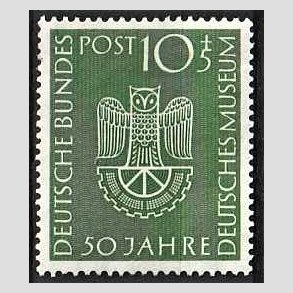 FRIM�RKER VESTTYSKL. BUND: 1953 | AFA 1126 | 10+5 pf. gr�n Deutsches Museum 50 �r. - Postfrisk