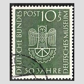 FRIM�RKER VESTTYSKL. BUND: 1953 | AFA 1126 | 10+5 pf. gr�n Deutsches Museum 50 �r. - Stemplet