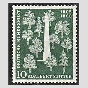 FRIM�RKER VESTTYSKL. BUND: 1955 | AFA 1183 | Adalbert Stifter 150 �r. - 10 pf. gr�n - Postfrisk