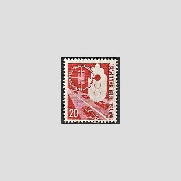 FRIMRKER VESTTYSKL. BUND: 1953 | AFA 1132 | Trafikudstilling Mnchen. - 20 pf. rd - Ubrugt