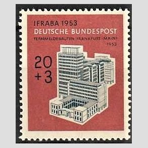 FRIM�RKER VESTTYSKL. BUND: 1953 | AFA 1135 | IFRABA frim�rkeudstilling - 20 + 3 pf. flerfarvet - Ubrugt