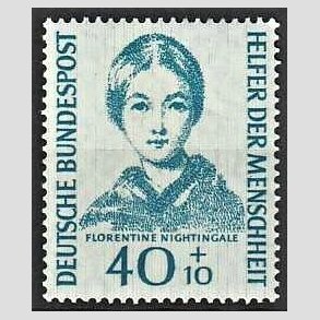 FRIM�RKER VESTTYSKL. BUND: 1955 | AFA 1188 | Menneskehedens hj�lpere - 40 + 10 pf. bl� - Postfrisk