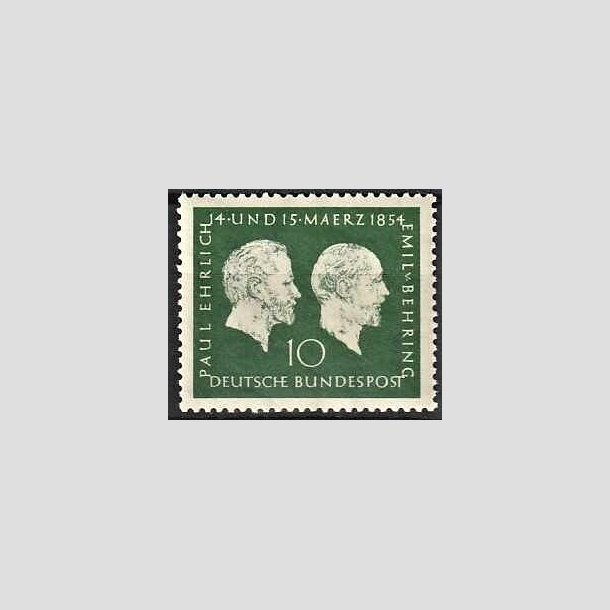 FRIMRKER VESTTYSKL. BUND: 1954 | AFA 1160 | Paul Ehrlich og Emil V. Behring. - 10 pf. grn - Postfrisk