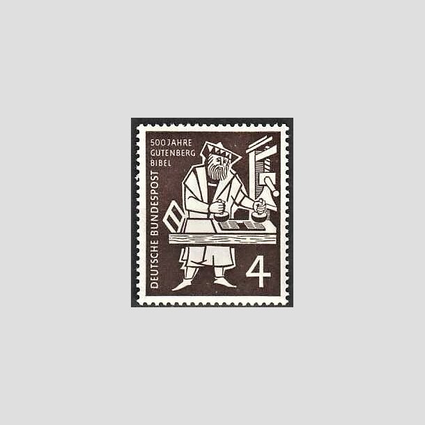 FRIMRKER VESTTYSKL. BUND: 1954 | AFA 1161 | Gutenberg bibel 500 r. - 4 pf. mrkbrun - Postfrisk