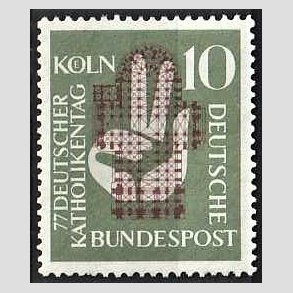 FRIM�RKER VESTTYSKL. BUND: 1956 | AFA 1202 | Katolsk kongres. - 10 pf. gr�gr�n/brun - Postfrisk