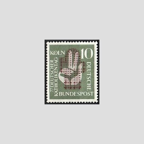 FRIMRKER VESTTYSKL. BUND: 1956 | AFA 1202 | Katolsk kongres. - 10 pf. grgrn/brun - Postfrisk