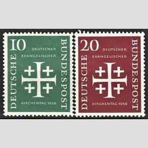 FRIM�RKER VESTTYSKL. BUND: 1956 | AFA 1198,1199 | Evangelsk kirkedag. - 10 pf. + 20 pf. i s�t - Postfrisk