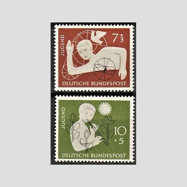 FRIMRKER VESTTYSKL. BUND: 1956 | AFA 1195,1196 | Velgrenhedsmrker - 7+3 pf. - 10+5 pf. i st - Postfrisk