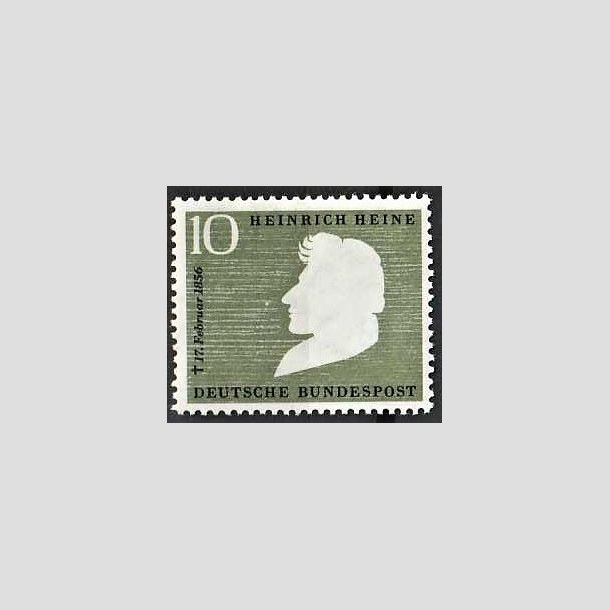 FRIMRKER VESTTYSKL. BUND: 1956 | AFA 1192 | Heinrich Heine - 10 pf. grgrn/sort - Postfrisk