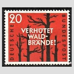 FRIM�RKER VESTTYSKL. BUND: 1958 | AFA 1246 | Skovbrande. - 20 pf. r�d/sort - Postfrisk