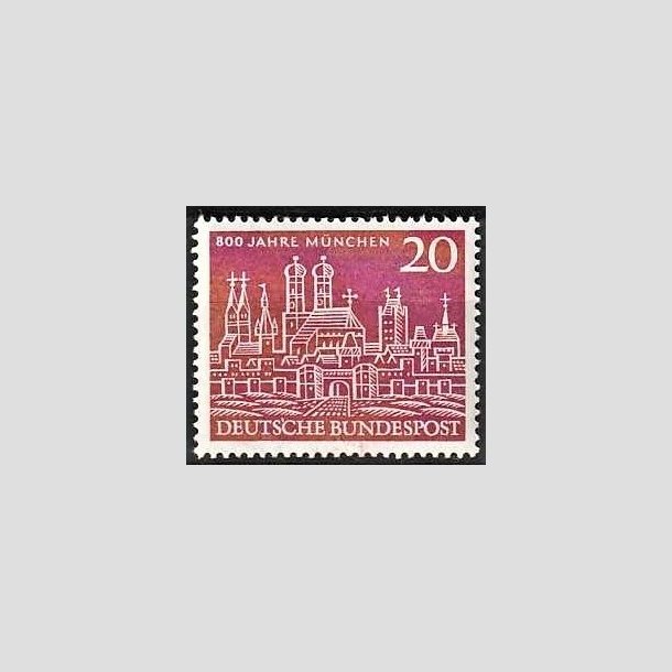 FRIMRKER VESTTYSKL. BUND: 1958 | AFA 1251 | Mnchen 800 r. - 20 pf. brunrd - Postfrisk