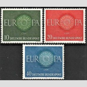 FRIM�RKER VESTTYSKL. BUND: 1960 | AFA 1301-03 | Europam�rker. - 10 pf. - 40 pf. i s�t - Postfrisk