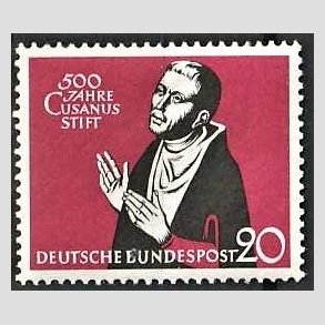 FRIM�RKER VESTTYSKL. BUND: 1958 | AFA 1263 | Cusanus Stiftelsen 500 �r. - 20 pf. m�rkr�d/sort - Postfrisk