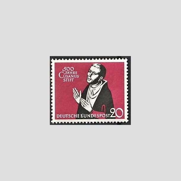 FRIMRKER VESTTYSKL. BUND: 1958 | AFA 1263 | Cusanus Stiftelsen 500 r. - 20 pf. mrkrd/sort - Postfrisk