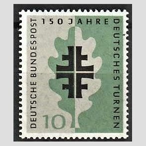 FRIM�RKER VESTTYSKL. BUND: 1958 | AFA 1255 | Gymnastikforeningen 150 �r. - 10 pf. gr�n/gr�/sort - Postfrisk