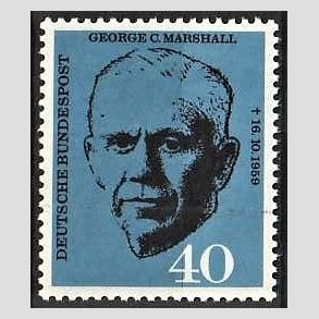 FRIM�RKER VESTTYSKL. BUND: 1960 | AFA 1308 | Georg C. Marshall mindeudgave. - 40 pf. bl�/sort - Postfrisk