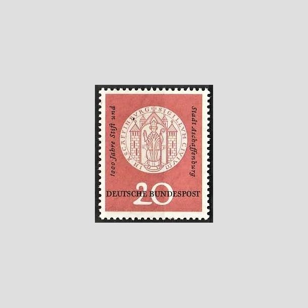 FRIMRKER VESTTYSKL. BUND: 1957 | AFA 1222 | Aschaffenburg 1000 r. - 20 pf. brunrd/sort - Postfrisk