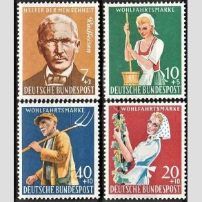 FRIM�RKER VESTTYSKL. BUND: 1958 | AFA 1259-62 | Velg�renhedsm�rker. - 7+3 pf. - 40+10 pf. i s�t - Postfrisk