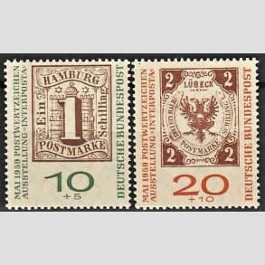 FRIM�RKER VESTTYSKL. BUND: 1959 | AFA 1269-70 | Interposta II. - 10+5 pf. + 20+10 pf. i s�t - Postfrisk