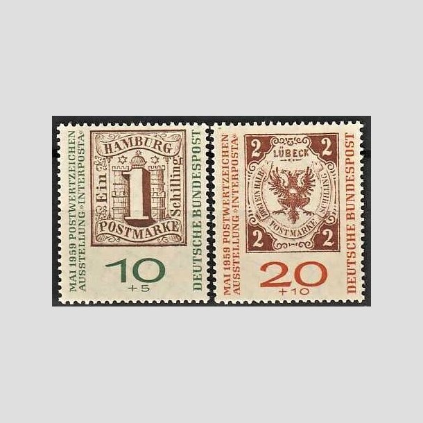 FRIMRKER VESTTYSKL. BUND: 1959 | AFA 1269-70 | Interposta II. - 10+5 pf. + 20+10 pf. i st - Postfrisk