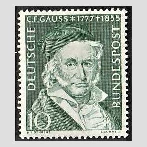 FRIM�RKER VESTTYSKL. BUND: 1955 | AFA 1167 | C. F. Gaus. - 10 pf. gr�n - Postfrisk