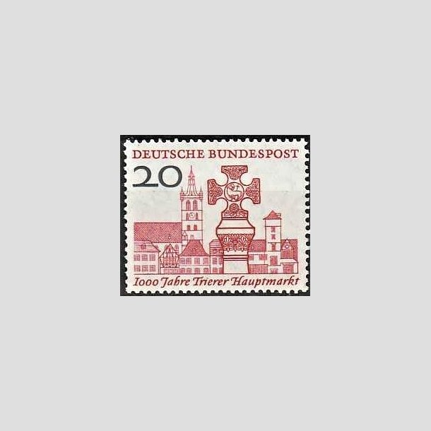 FRIMRKER VESTTYSKL. BUND: 1958 | AFA 1252 | Trier 1000 r. - 20 pf. rd/sort - Postfrisk