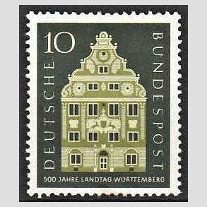 FRIM�RKER VESTTYSKL. BUND: 1957 | AFA 1242 | W�rttemberg landdag 500 �r. - 10 pf. m�rkgr�n/gr�n - Postfrisk