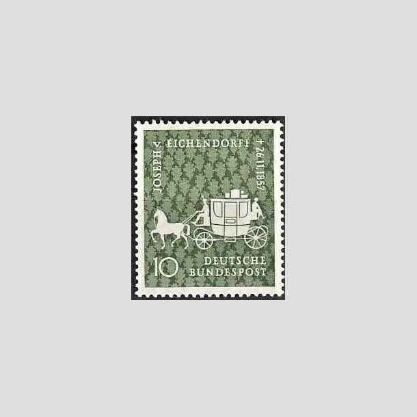 FRIMRKER VESTTYSKL. BUND: 1957 | AFA 1243 | V. Eichendorff. - 10 pf. grn - Postfrisk