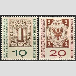 FRIM�RKER VESTTYSKL. BUND: 1959 | AFA 1267-68 | Interposta I. - 10+5 pf. + 20+10 pf. i s�t - Postfrisk
