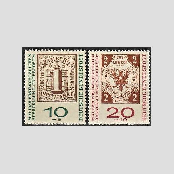 FRIMRKER VESTTYSKL. BUND: 1959 | AFA 1267-68 | Interposta I. - 10+5 pf. + 20+10 pf. i st - Postfrisk