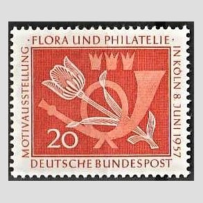 FRIM�RKER VESTTYSKL. BUND: 1957 | AFA 1221 | Flora og Filateli. - 20 pf. oranger�d - Postfrisk