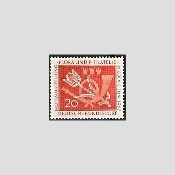 FRIMRKER VESTTYSKL. BUND: 1957 | AFA 1221 | Flora og Filateli. - 20 pf. orangerd - Postfrisk