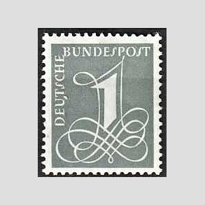 FRIM�RKER VESTTYSKL. BUND: 1958 | AFA 1253 | �ndret vandm�rke. - 1 pf. gr� - Postfrisk
