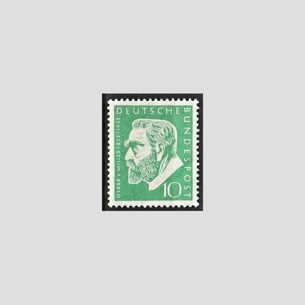 FRIMRKER VESTTYSKL. BUND: 1955 | AFA 1172 | Oskar V. Miller - 10 pf. grn - Postfrisk