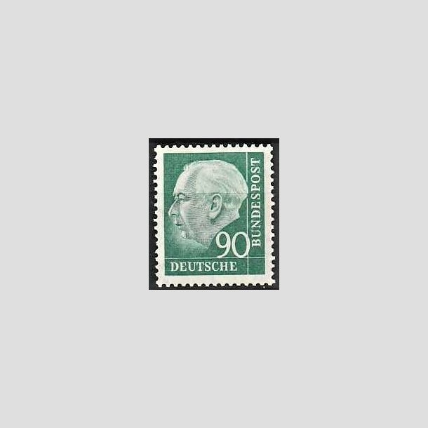 FRIMRKER VESTTYSKL. BUND: 1957 | AFA 1230 | Prsident Th. Heuss. - 90 pf. smaragdgrn - Postfrisk