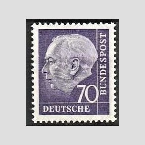FRIM�RKER VESTTYSKL. BUND: 1957 | AFA 1219 | Pr�sident Th. Heuss. - 70 pf. violet - Postfrisk