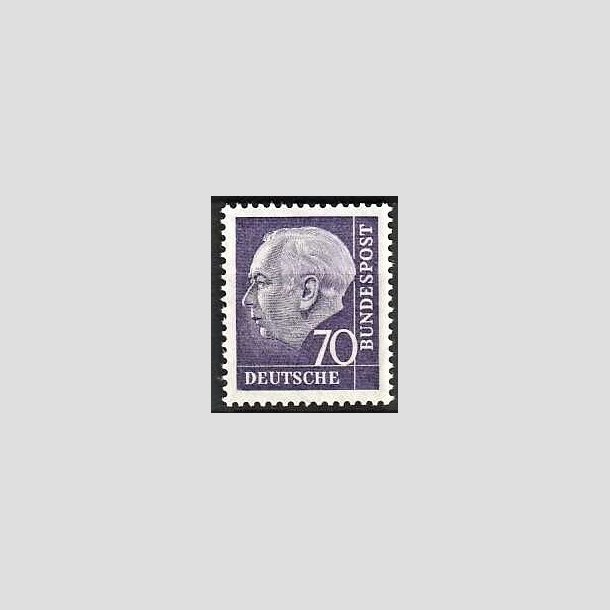 FRIMRKER VESTTYSKL. BUND: 1957 | AFA 1219 | Prsident Th. Heuss. - 70 pf. violet - Postfrisk