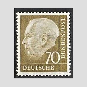 FRIM�RKER VESTTYSKL. BUND: 1954 | AFA 1154 | Pr�sident Th. Heuss. - 70 pf. olivengr�n - Postfrisk