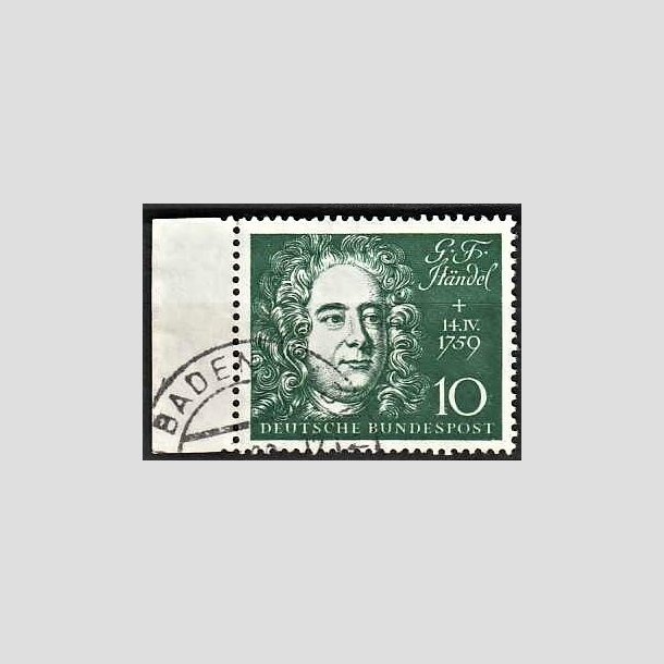 FRIMRKER VESTTYSKL. BUND: 1959 | AFA 1279 | Beethoven - 10 pf. grn - Stemplet